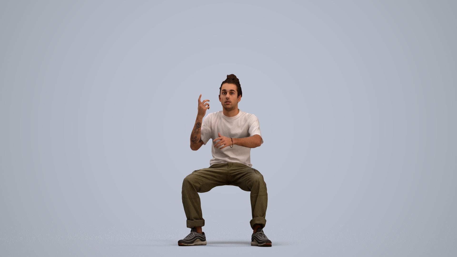 realistic 3D people man casual sitting, render-ready for V-Ray and Corona, FBX OBJ, standing pose render