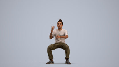 realistic 3D people man casual sitting, render-ready for V-Ray and Corona, FBX OBJ, standing pose render
