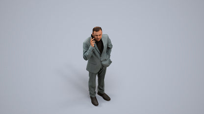 3D scanned man business, photorealistic archviz people for Enscape and SketchUp, back view render