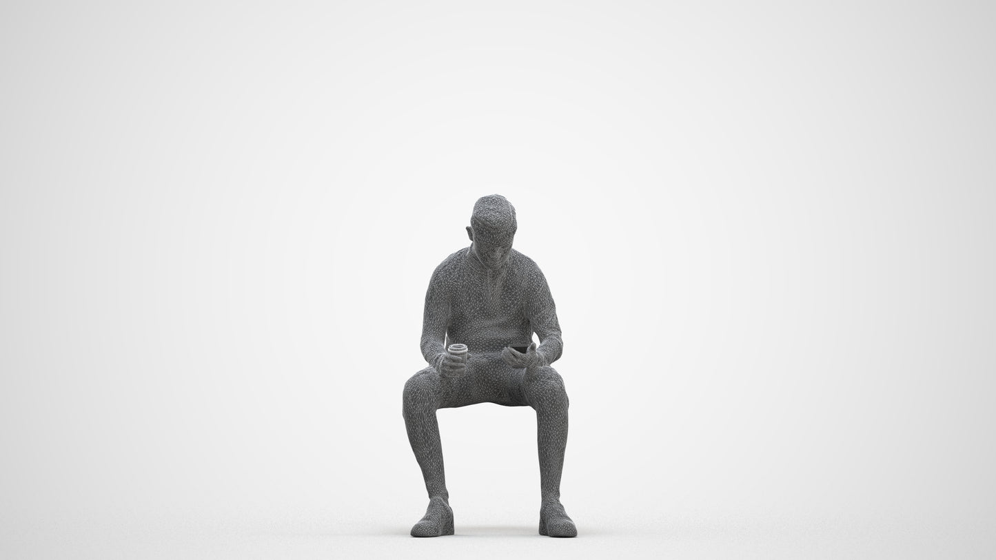 3D scanned boy kids casual, photorealistic archviz people for Enscape and SketchUp, three-quarter front view render