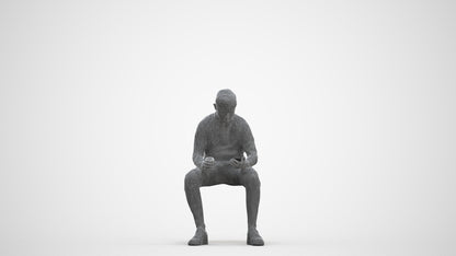 3D scanned boy kids casual, photorealistic archviz people for Enscape and SketchUp, three-quarter front view render