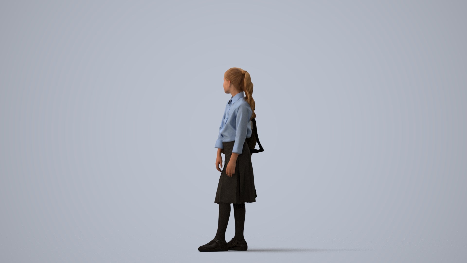 3D scanned woman kids, photorealistic archviz people for Enscape and SketchUp, three-quarter view render