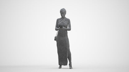 realistic 3D woman formal formalaffairs, scanned archviz people for Blender and 3ds Max, three-quarter front view render