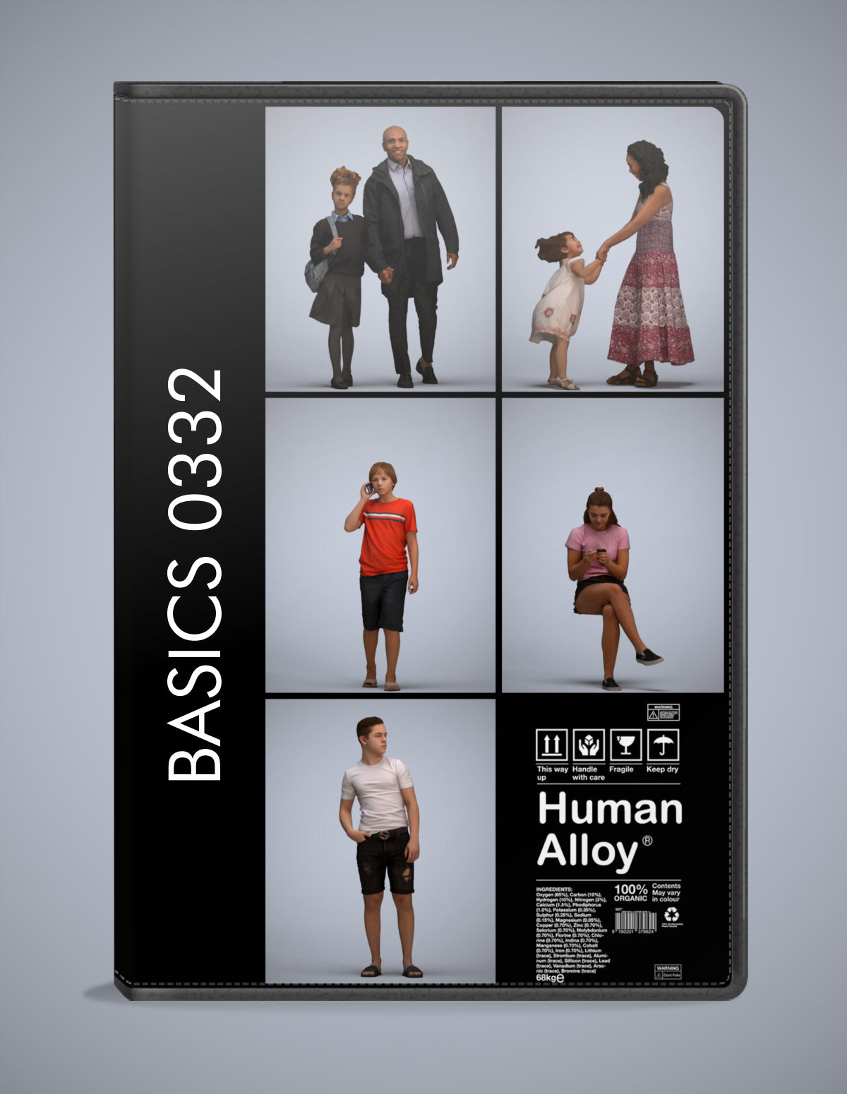 3D people models kids bundle, 5 scanned humans for 3ds Max rendering