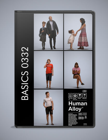 3D people models kids bundle, 5 scanned humans for 3ds Max rendering