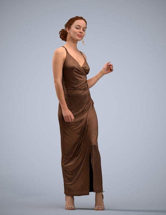 3D human model woman formal formalaffairs, photogrammetry scanned person for archviz