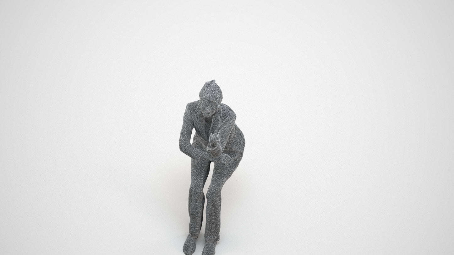 3D scanned woman business, photorealistic archviz people for Enscape and SketchUp, wireframe three-quarter view