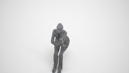 3D scanned woman business, photorealistic archviz people for Enscape and SketchUp, wireframe three-quarter view