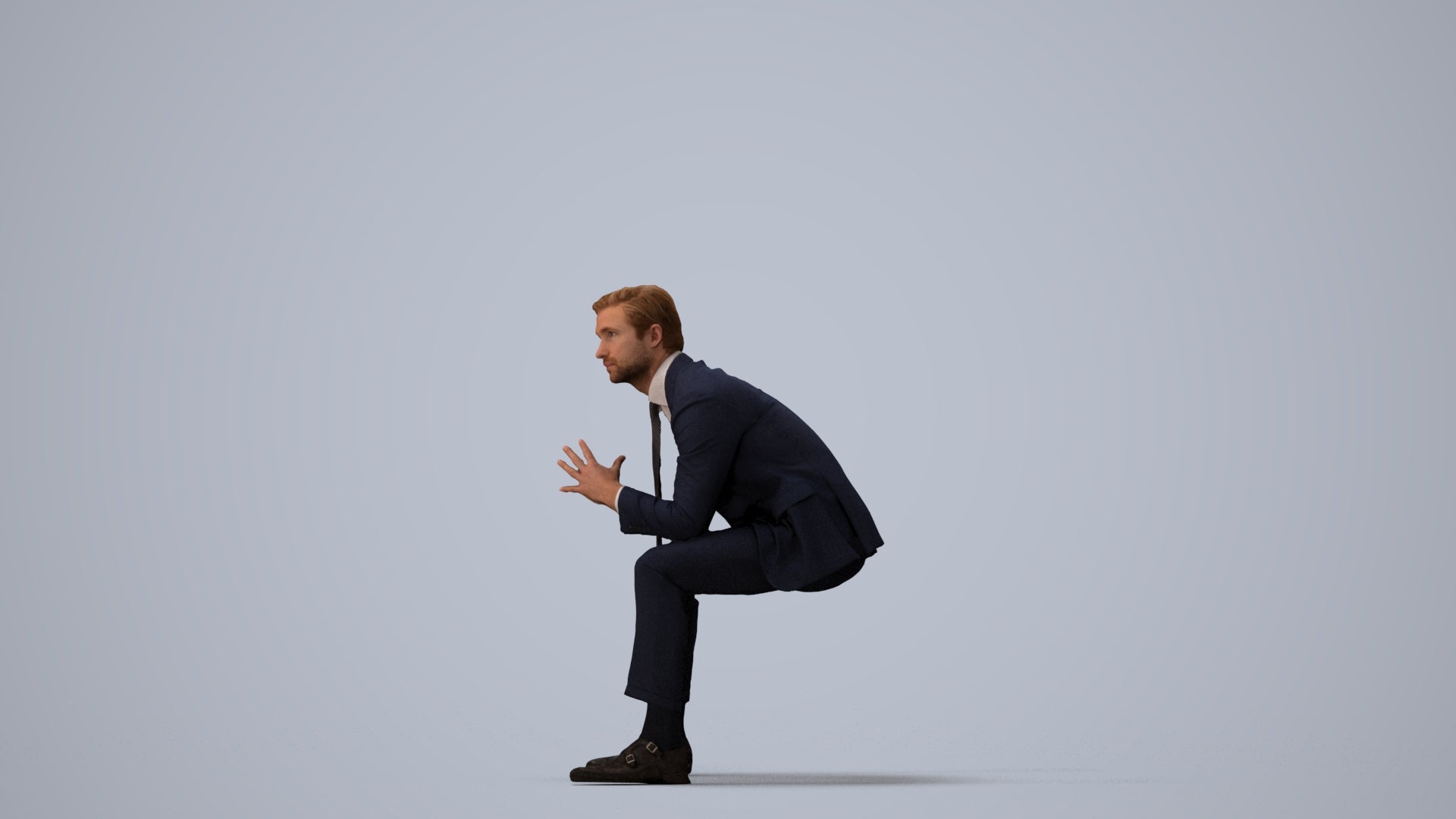 realistic 3D people man business, render-ready for V-Ray and Corona, FBX OBJ, three-quarter view render