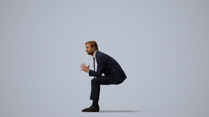 realistic 3D people man business, render-ready for V-Ray and Corona, FBX OBJ, three-quarter view render