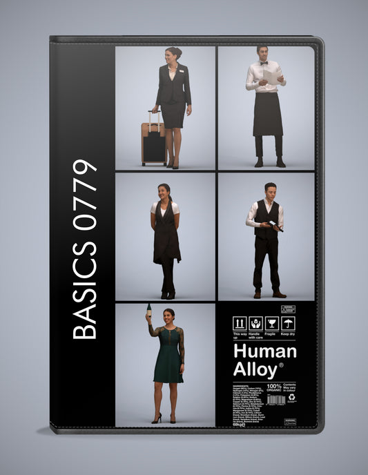 5 3D scanned people hospitality, photorealistic archviz pack for Enscape and SketchUp