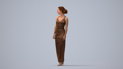 3D people model woman formal formalaffairs, scanned human for 3ds Max rendering, three-quarter view render