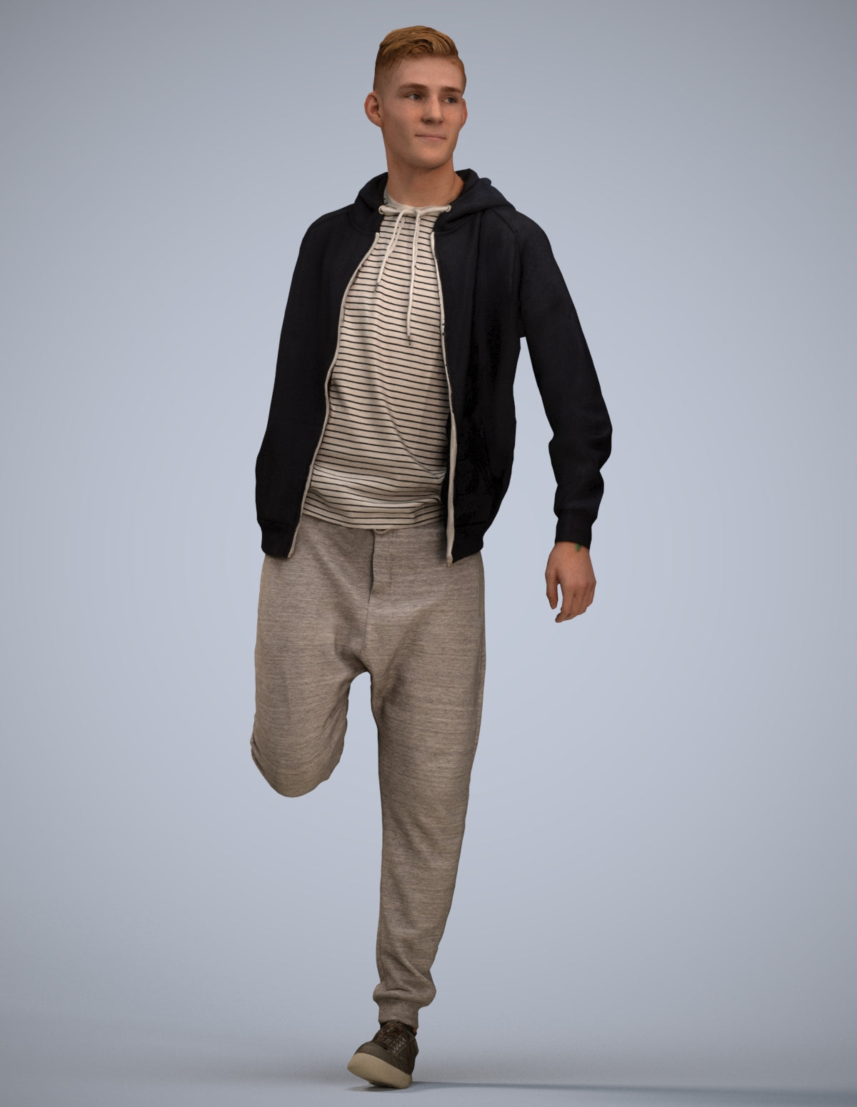 realistic 3D human man sport, archviz people FBX OBJ for Blender