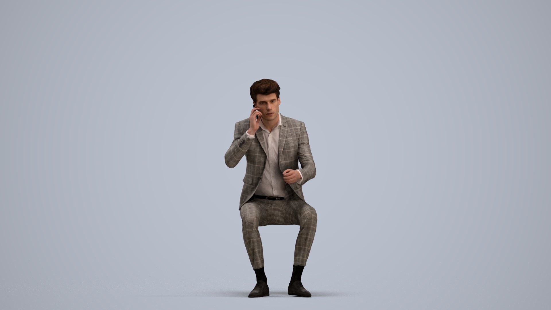 realistic 3D man business, scanned archviz people for Blender and 3ds Max, standing pose render