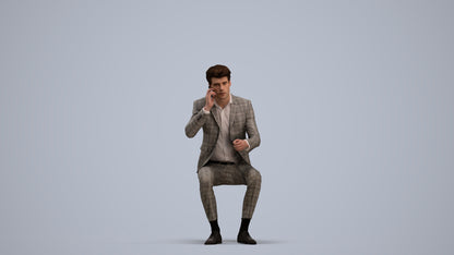 realistic 3D man business, scanned archviz people for Blender and 3ds Max, standing pose render