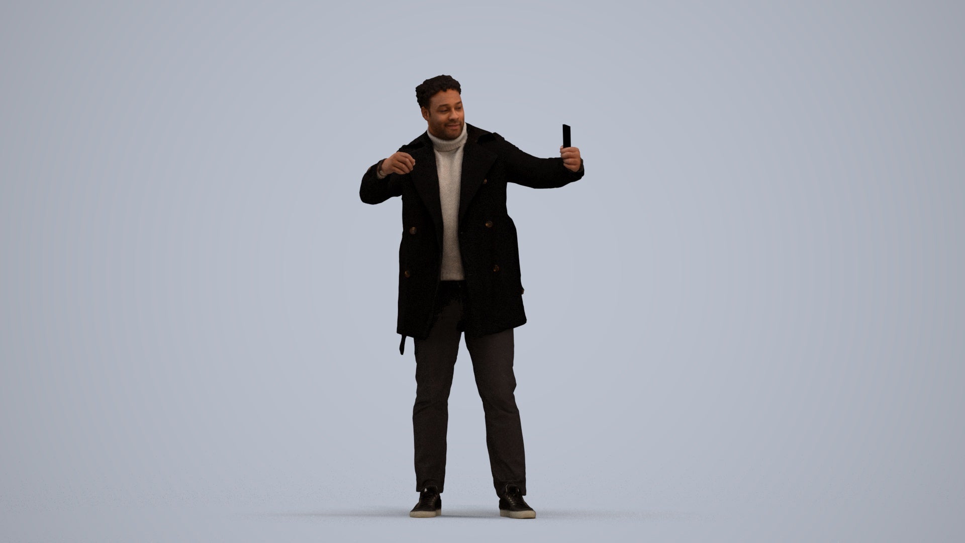 scanned 3D man casual standing, photogrammetry people for Enscape and V-Ray, standing pose render