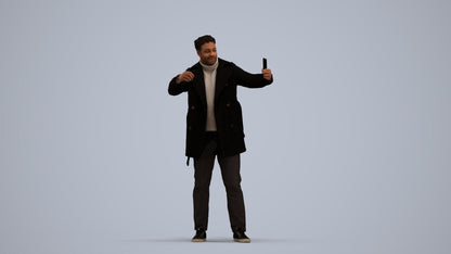 scanned 3D man casual standing, photogrammetry people for Enscape and V-Ray, standing pose render