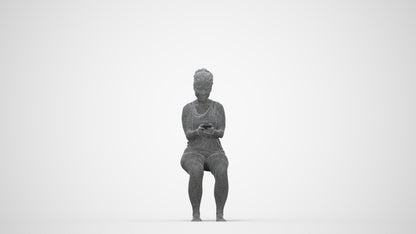 photogrammetry 3D woman sport, realistic human model archviz FBX, wireframe back view