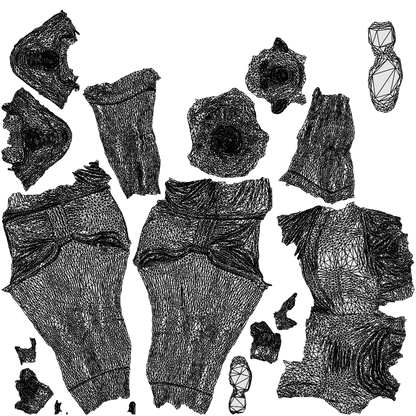 photogrammetry 3D woman sport, realistic human model archviz FBX, wireframe top-down view