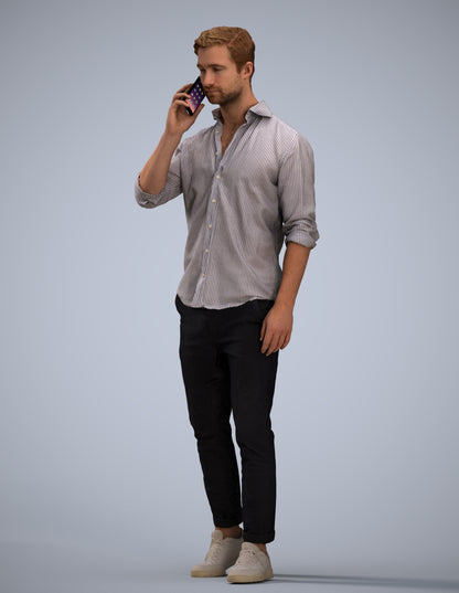 realistic 3D people man casual walking, render-ready for V-Ray and Corona, FBX OBJ
