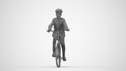 photogrammetry 3D man formal cycling, realistic human model archviz FBX, wireframe back view
