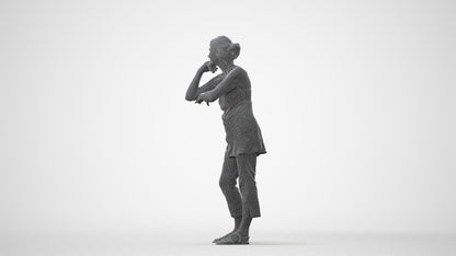 photogrammetry 3D senior woman casual standing, realistic human model archviz FBX, square thumbnail
