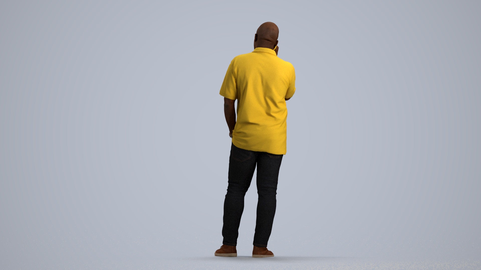 photogrammetry 3D man casual standing, realistic human model archviz FBX, front view render