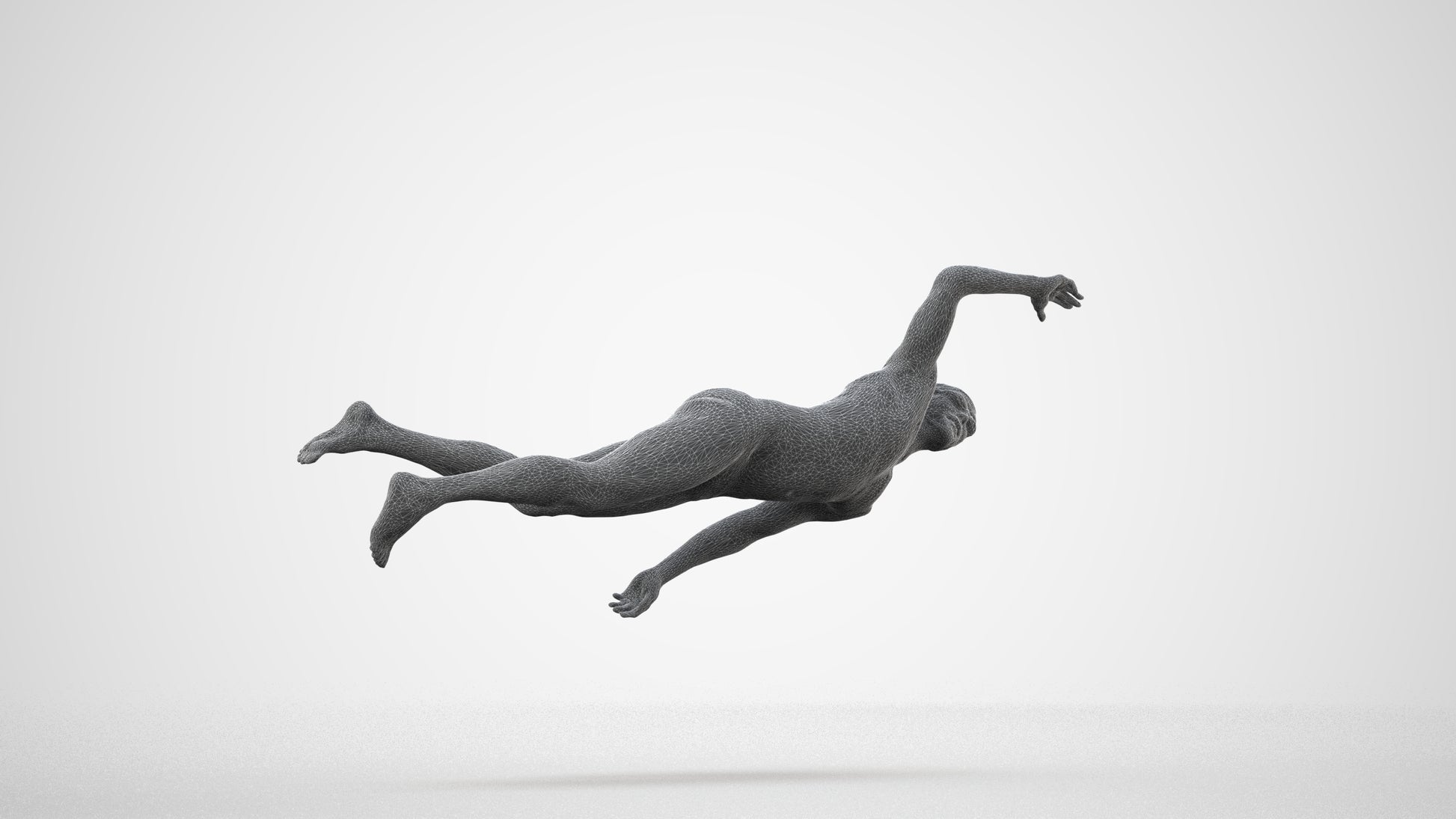 realistic 3D people man sport pool, render-ready for V-Ray and Corona, FBX OBJ, wireframe side view