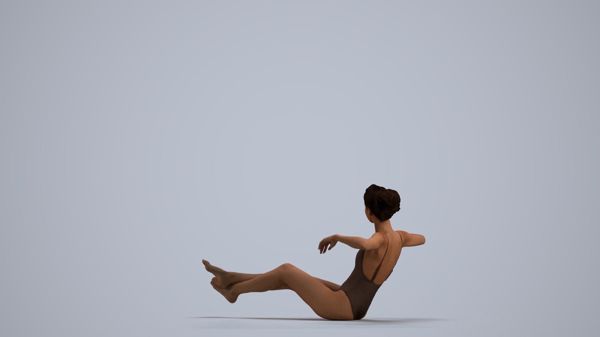 realistic 3D human woman pool, archviz people FBX OBJ for Blender, front view render
