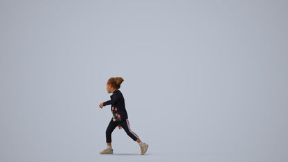 3D people model girl casual kids, scanned human for 3ds Max rendering, three-quarter view render