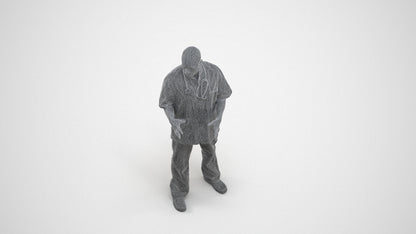 photogrammetry 3D man medical, realistic human model archviz FBX, wireframe three-quarter view