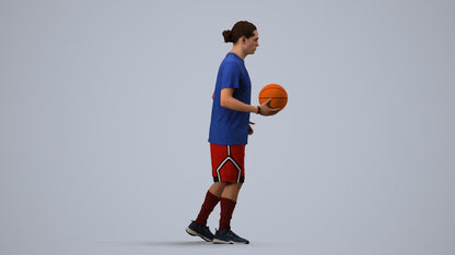 photogrammetry 3D man sport, realistic human model archviz FBX, side view render