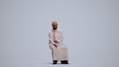 3D people model man sitting, scanned human for 3ds Max rendering, standing pose render