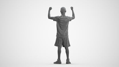 realistic 3D boy sport, scanned archviz people for Blender and 3ds Max, wireframe front view