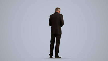 scanned 3D man business, photogrammetry people for Enscape and V-Ray, front view render