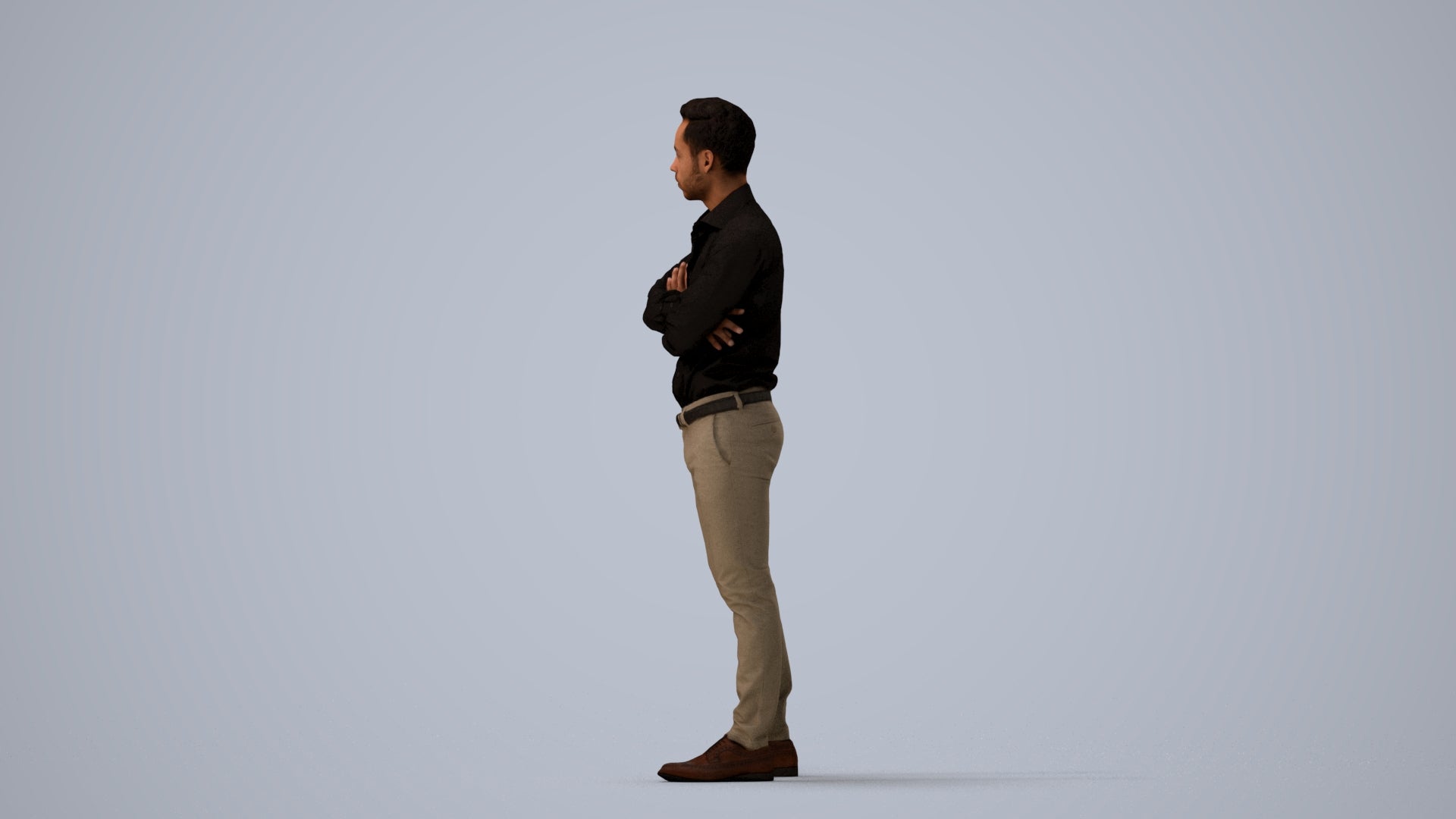 realistic 3D people man business, render-ready for V-Ray and Corona, FBX OBJ, three-quarter view render