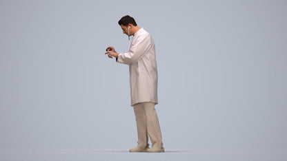 realistic 3D people man medical, render-ready for V-Ray and Corona, FBX OBJ, top-down view render