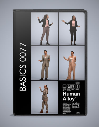 scanned 3D people business collection, 5 photogrammetry models for Enscape and V-Ray