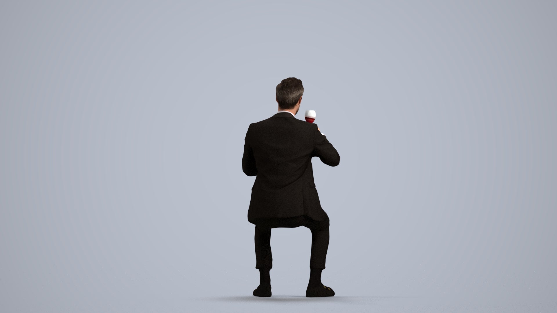 realistic 3D human man formal formalaffairs, archviz people FBX OBJ for Blender, front view render