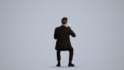 realistic 3D human man formal formalaffairs, archviz people FBX OBJ for Blender, front view render