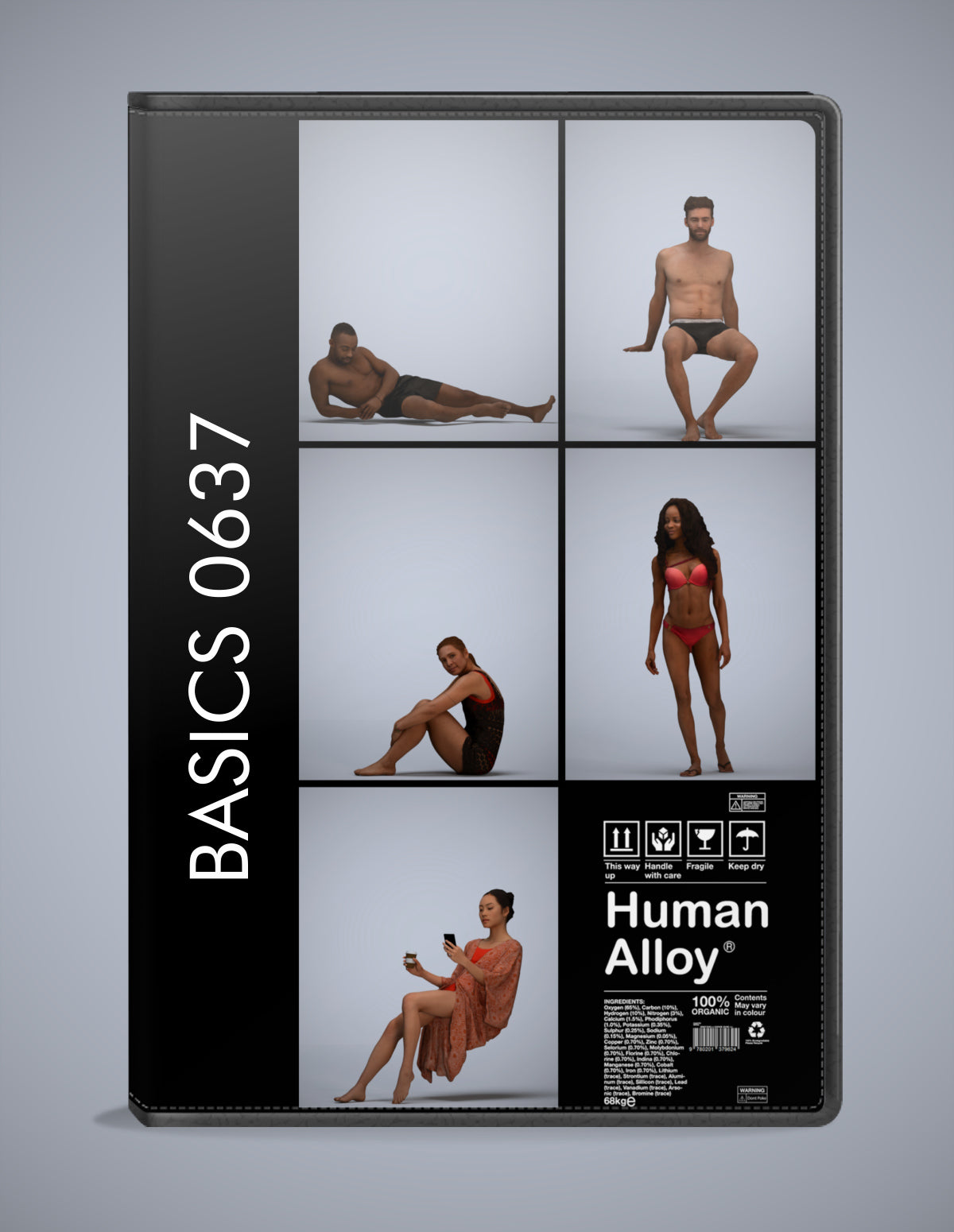 scanned 3D people pool collection, 5 photogrammetry models for Enscape and V-Ray