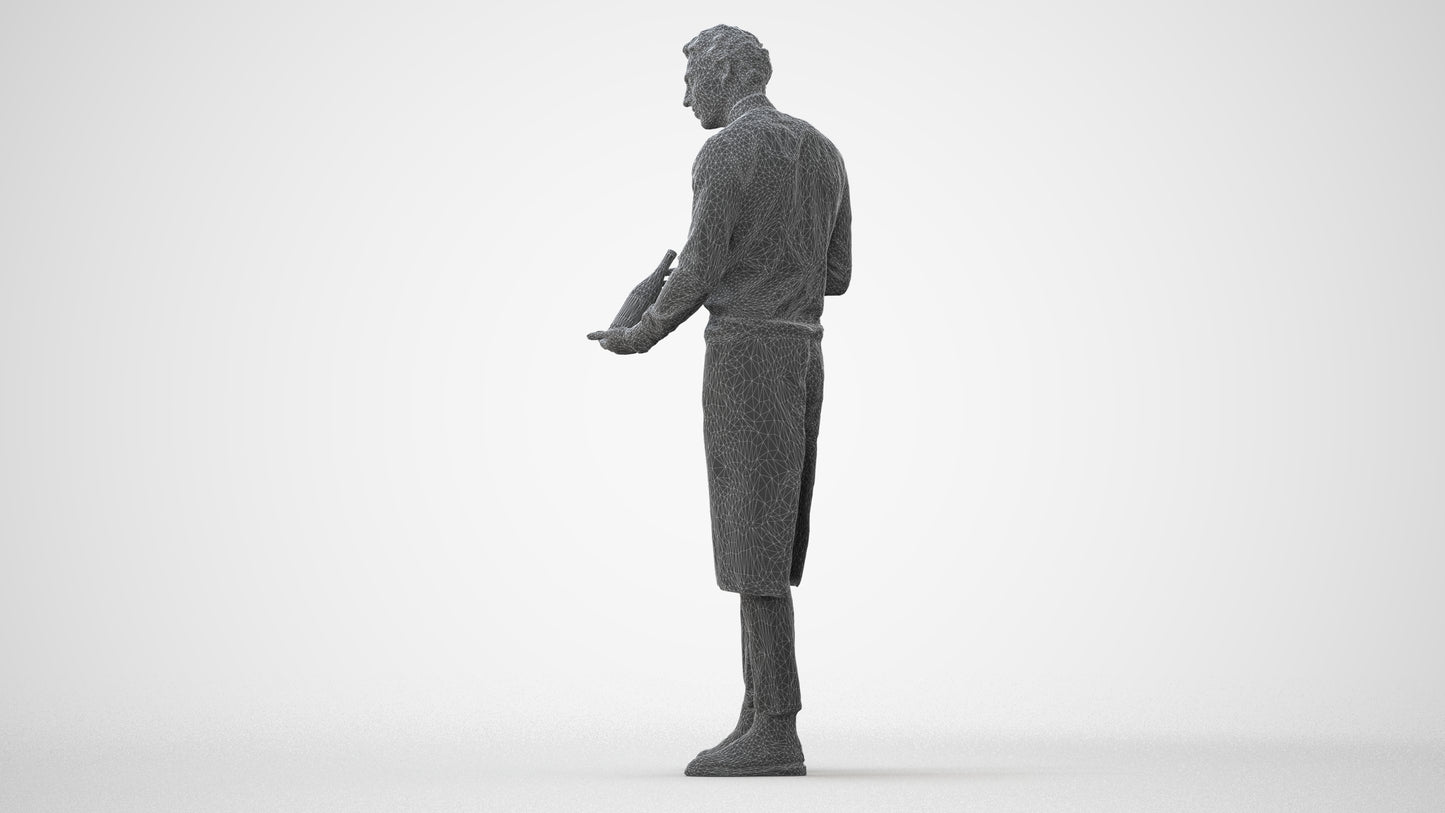 3D scanned man hospitality, photorealistic archviz people for Enscape and SketchUp, square thumbnail