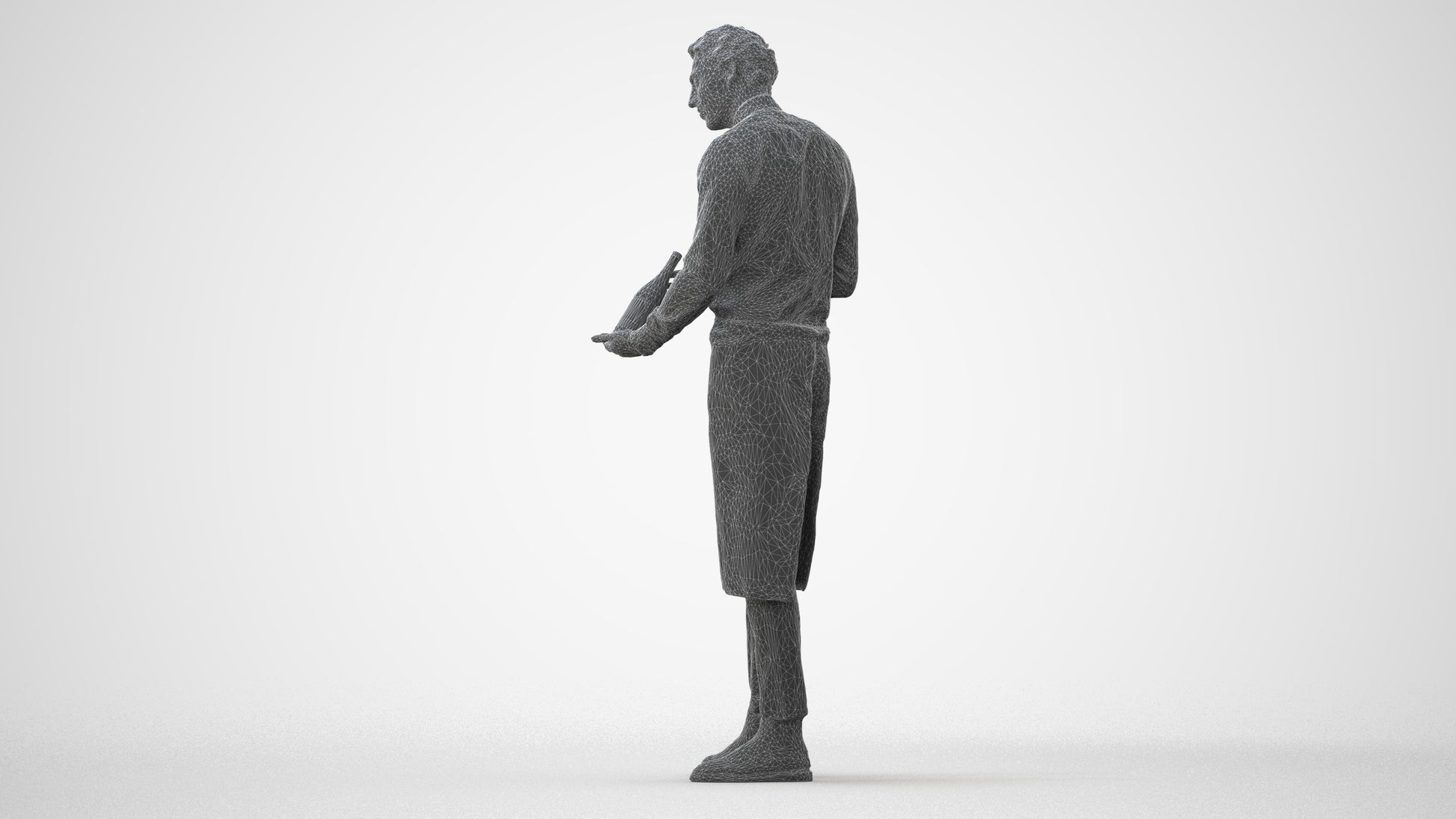 3D scanned man hospitality, photorealistic archviz people for Enscape and SketchUp, square thumbnail
