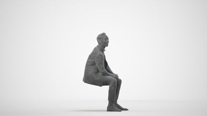 photogrammetry 3D man formal formalaffairs, realistic human model archviz FBX, wireframe side view