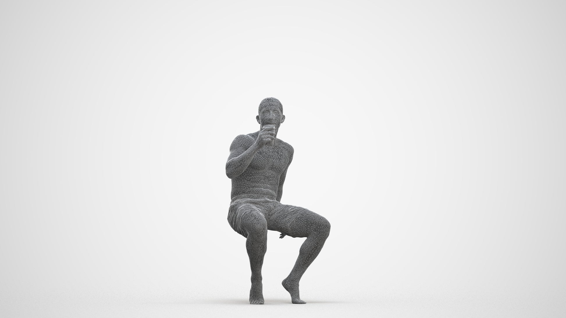 realistic 3D people man pool, render-ready for V-Ray and Corona, FBX OBJ, three-quarter front view render