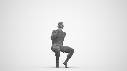 realistic 3D people man pool, render-ready for V-Ray and Corona, FBX OBJ, three-quarter front view render