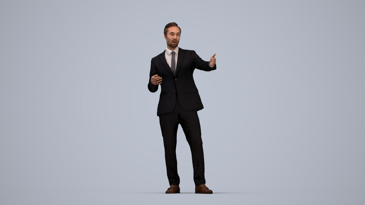 realistic 3D human man business shopping, archviz people FBX OBJ for Blender, top-down view render