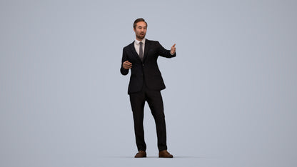 realistic 3D human man business shopping, archviz people FBX OBJ for Blender, top-down view render