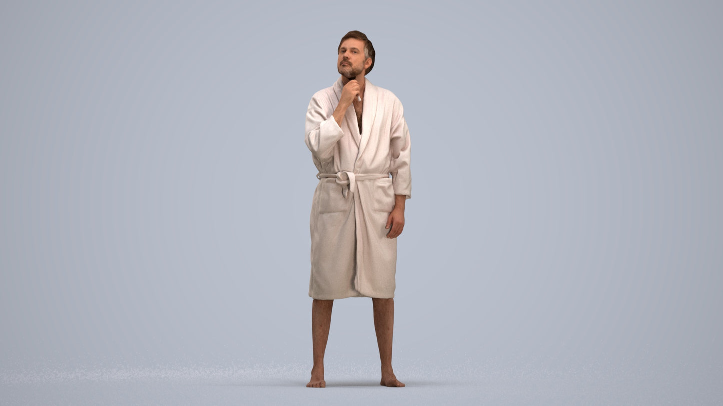 3D scanned man sport, photorealistic archviz people for Enscape and SketchUp, standing pose render