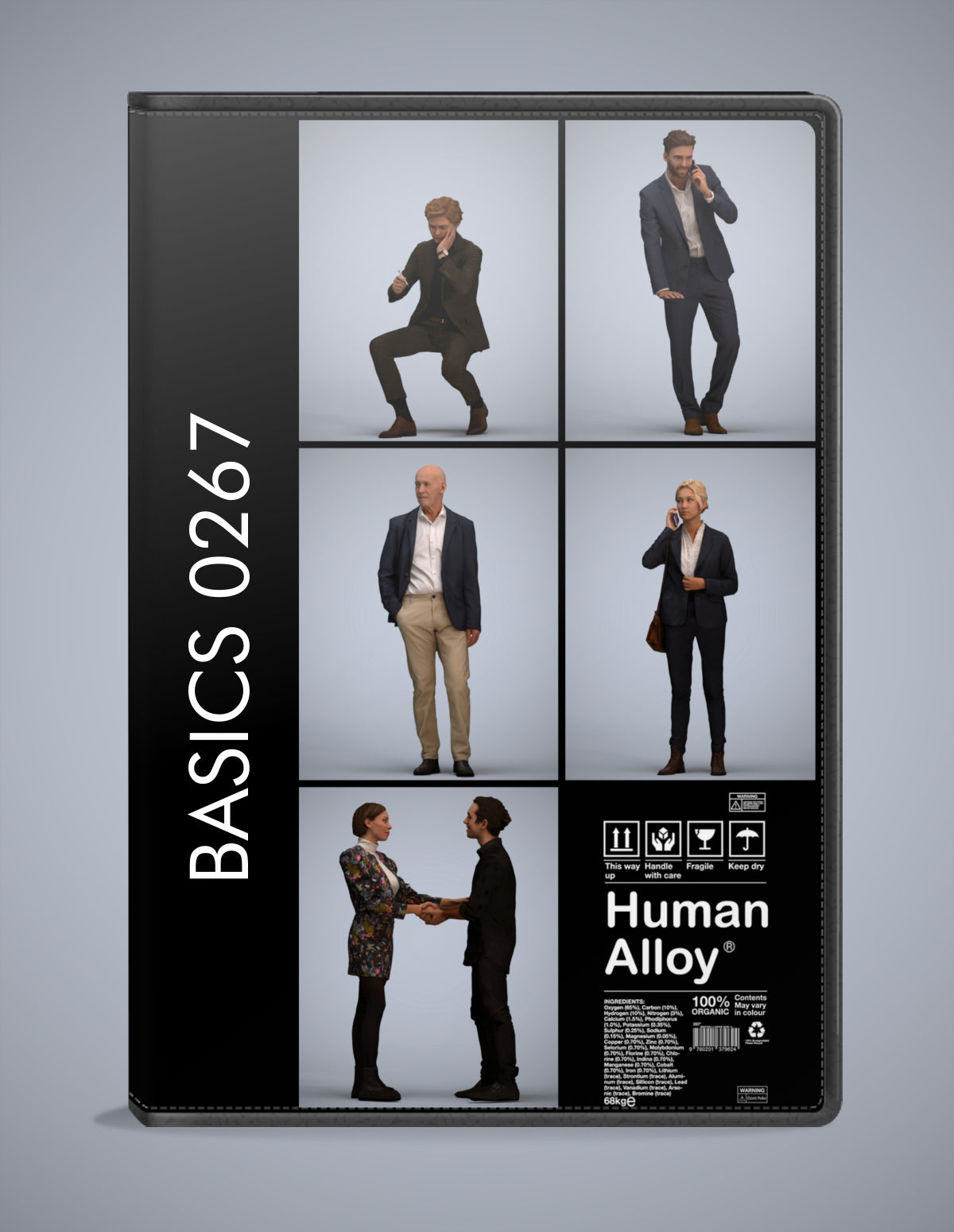 scanned 3D people business collection, 5 photogrammetry models for Enscape and V-Ray